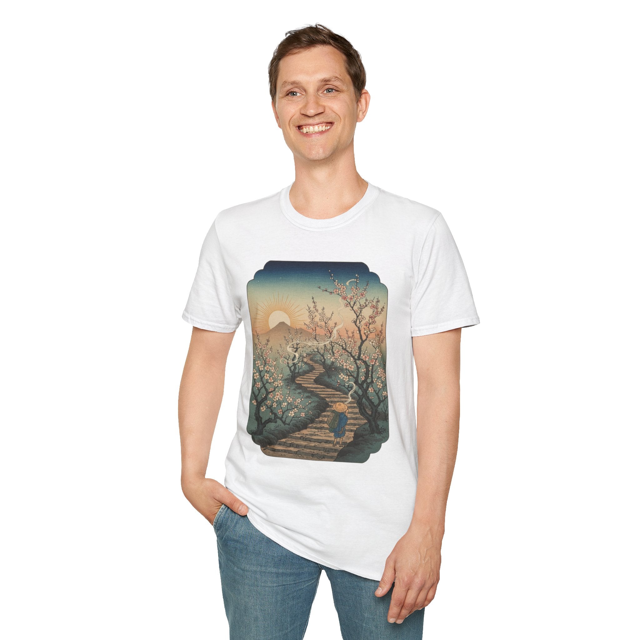Plum Blossom T-Shirt with Ukiyo-e Design