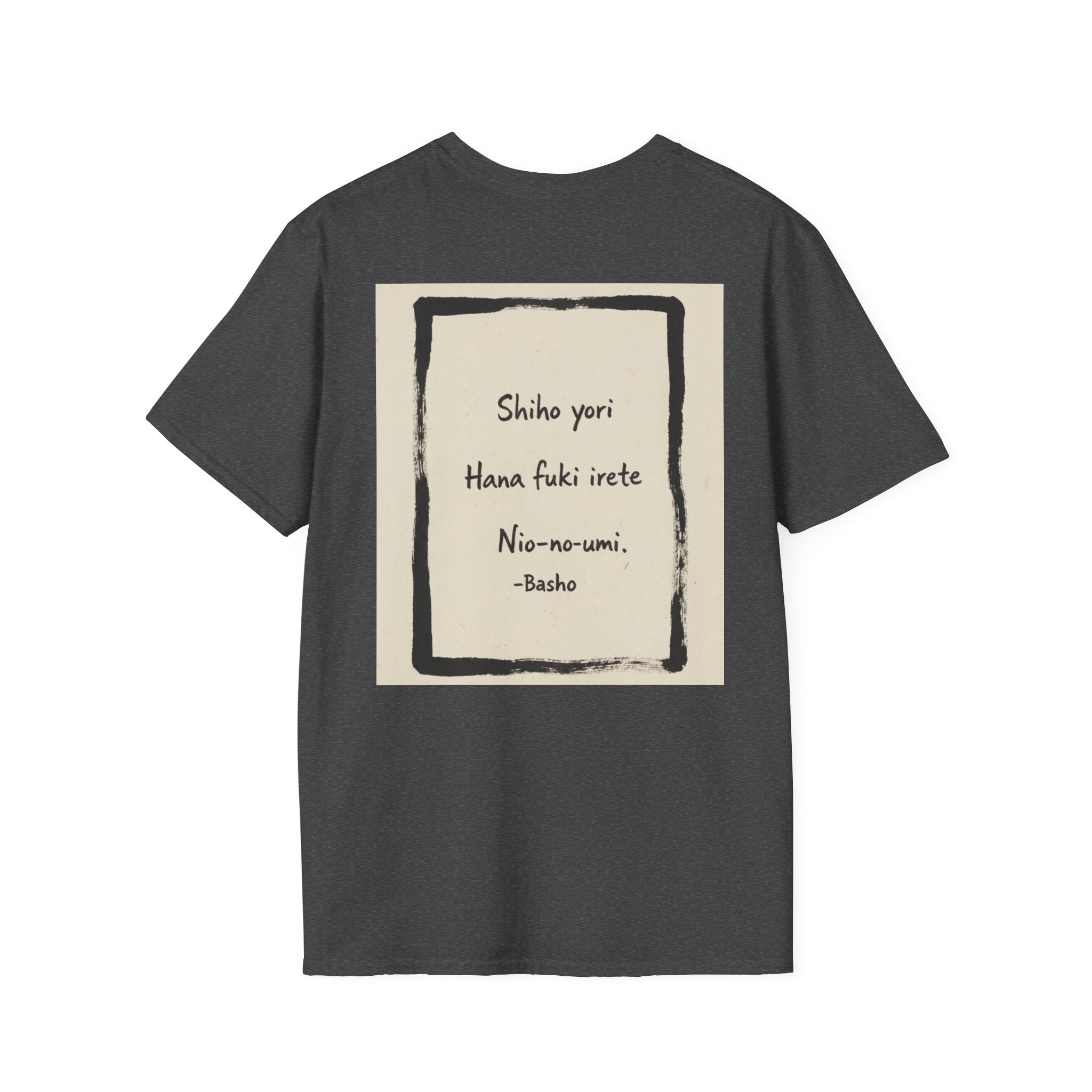Ukiyo-e Spring Landscape T-Shirt - Basho's Blossom Lake Haiku Tee