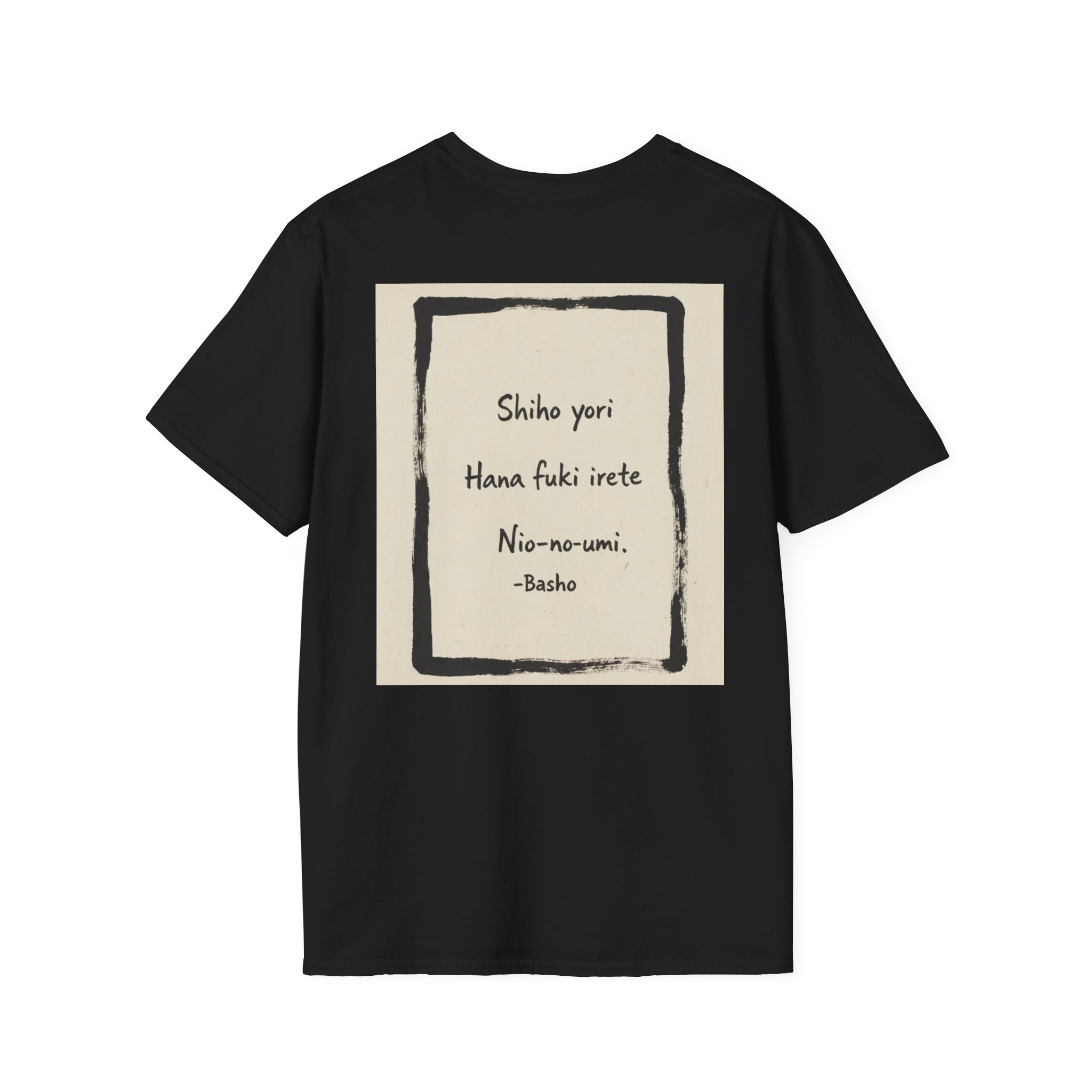 Ukiyo-e Spring Landscape T-Shirt - Basho's Blossom Lake Haiku Tee