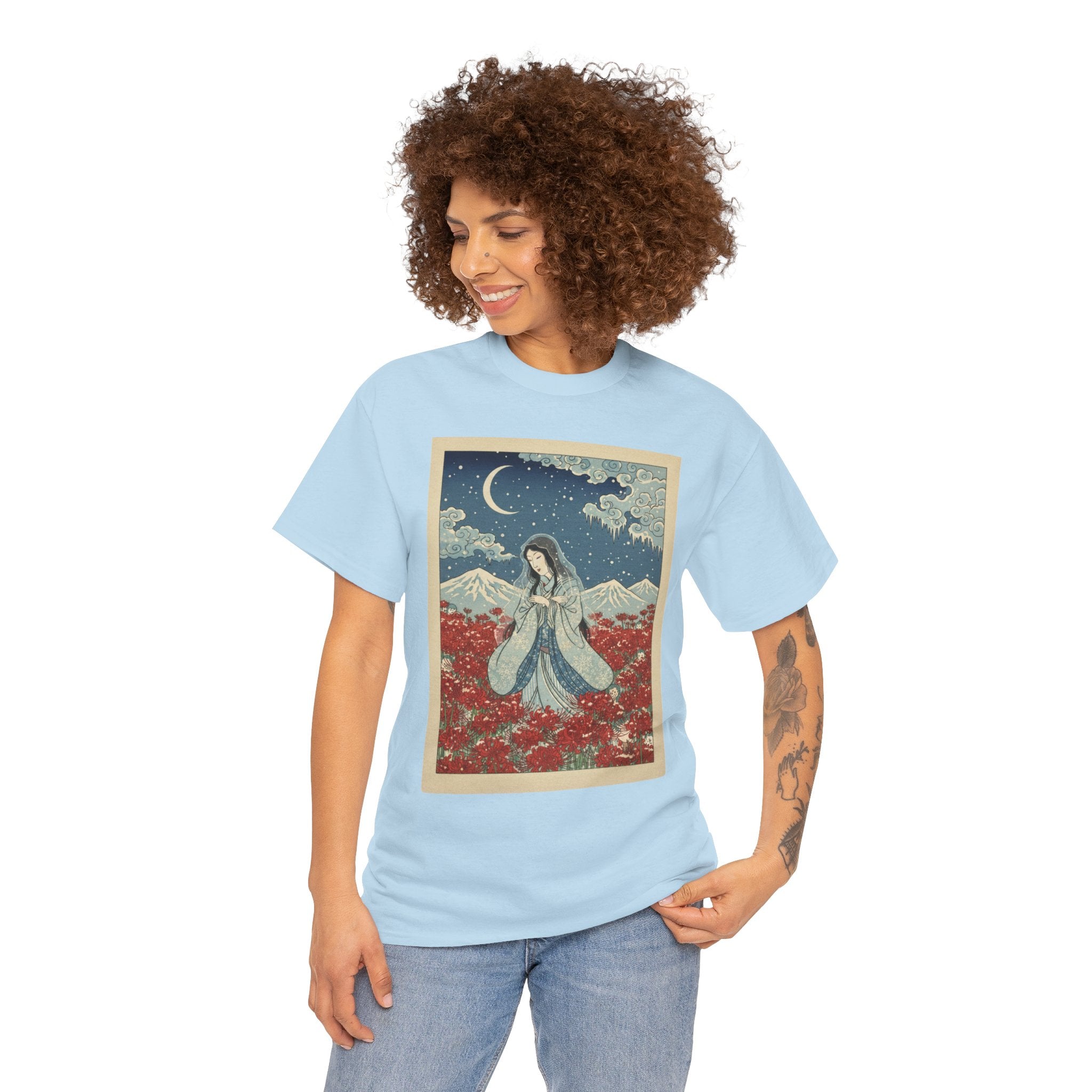 Yuki Onna's Embrace Snow Spider Lily Tee