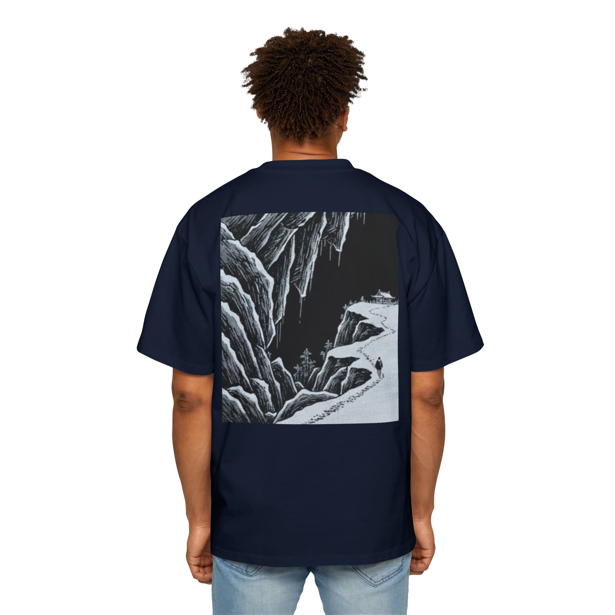 Oversized Tee - Sesshū Tōyō Inspired Brushstroke Design