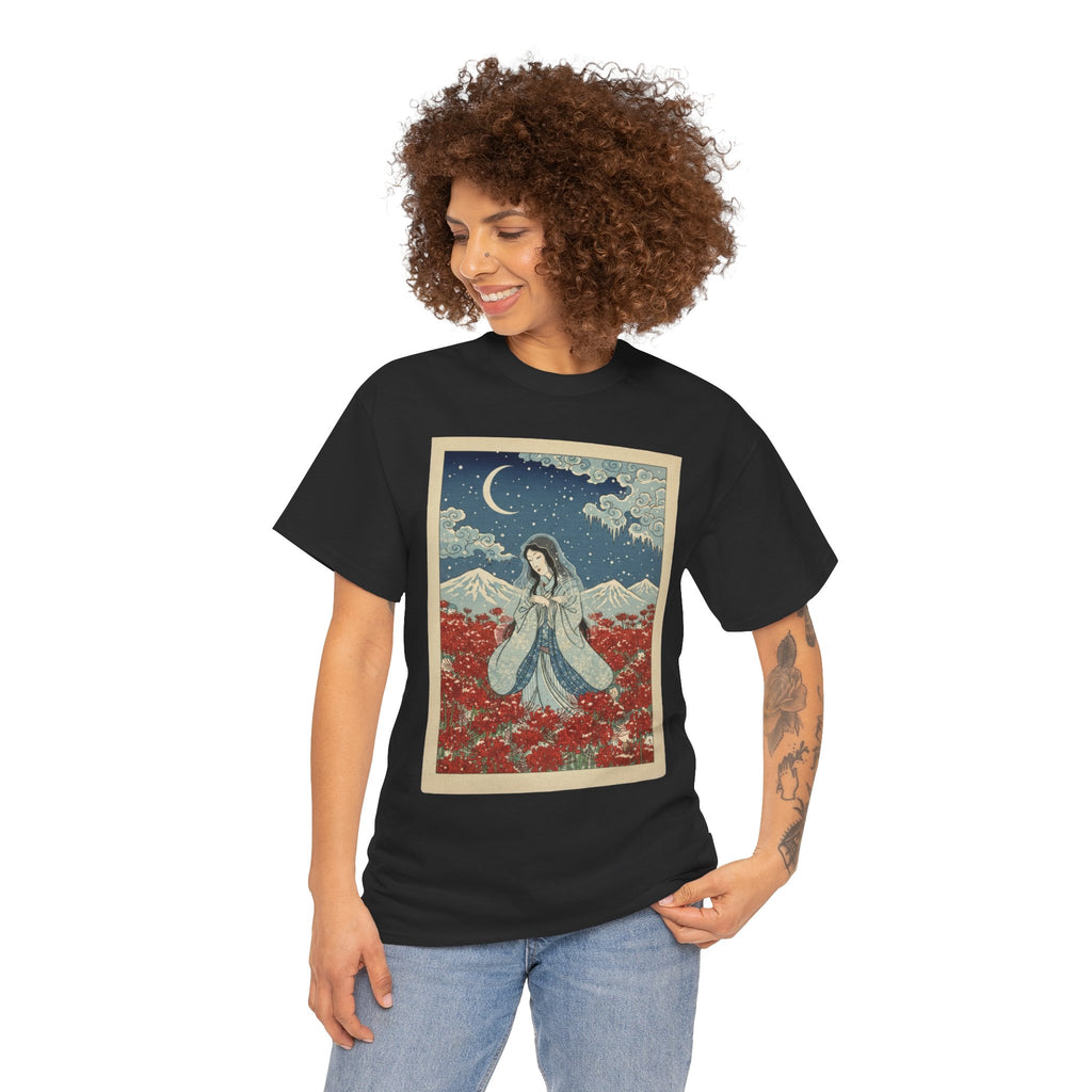 Yuki Onna's Embrace Snow Spider Lily Tee