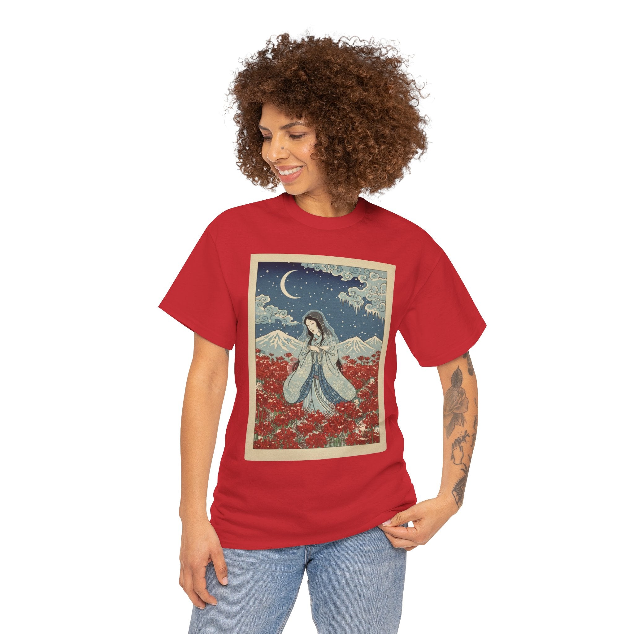 Yuki Onna's Embrace Snow Spider Lily Tee
