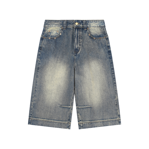 ghostfade denim shorts,baggy denim shorts,vintage wash denim shorts,streetwear denim shorts,oversized denim shorts,loose fit denim shorts,y2k denim shorts,washed denim jorts,men's baggy jorts,unisex denim shorts