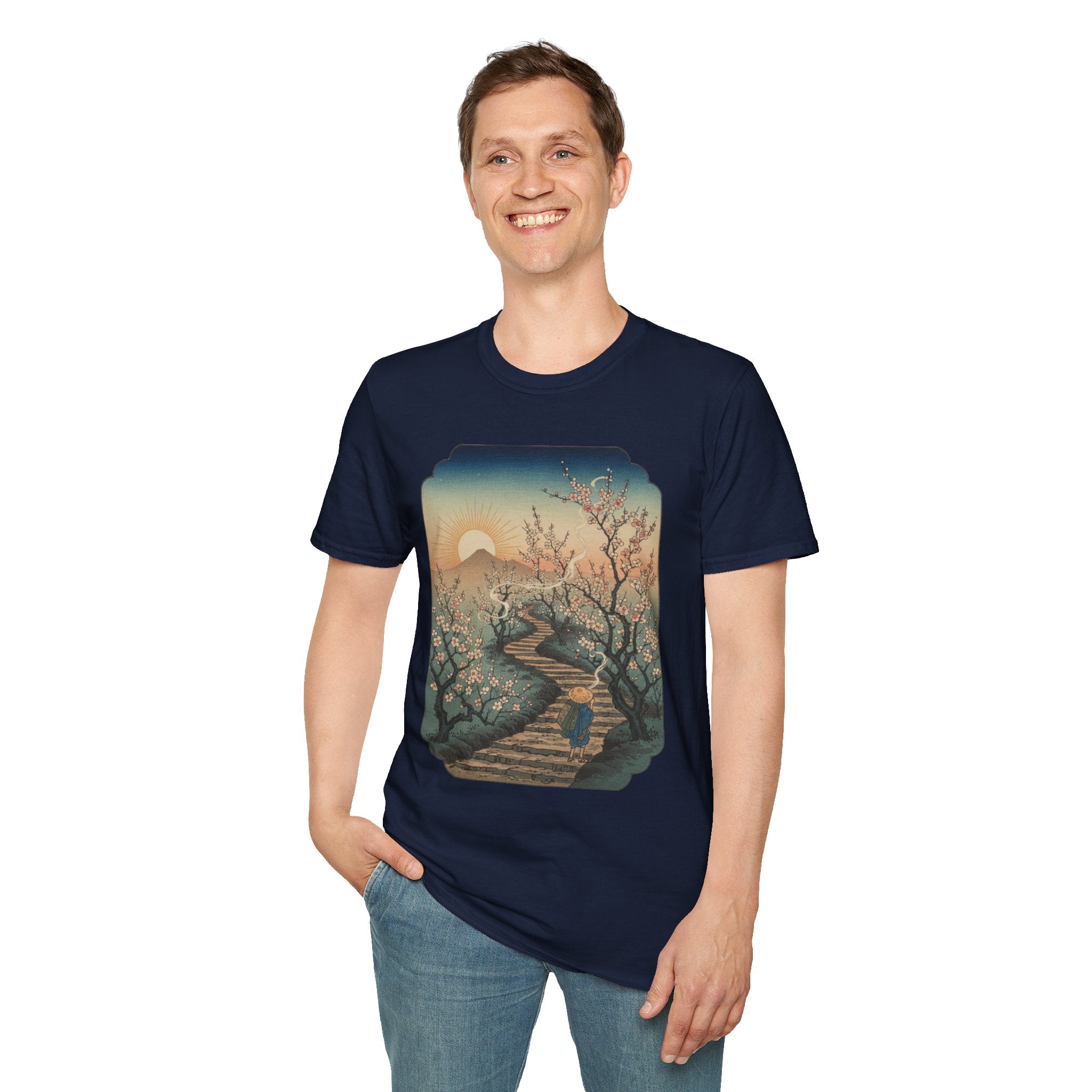 Plum Blossom T-Shirt with Ukiyo-e Design