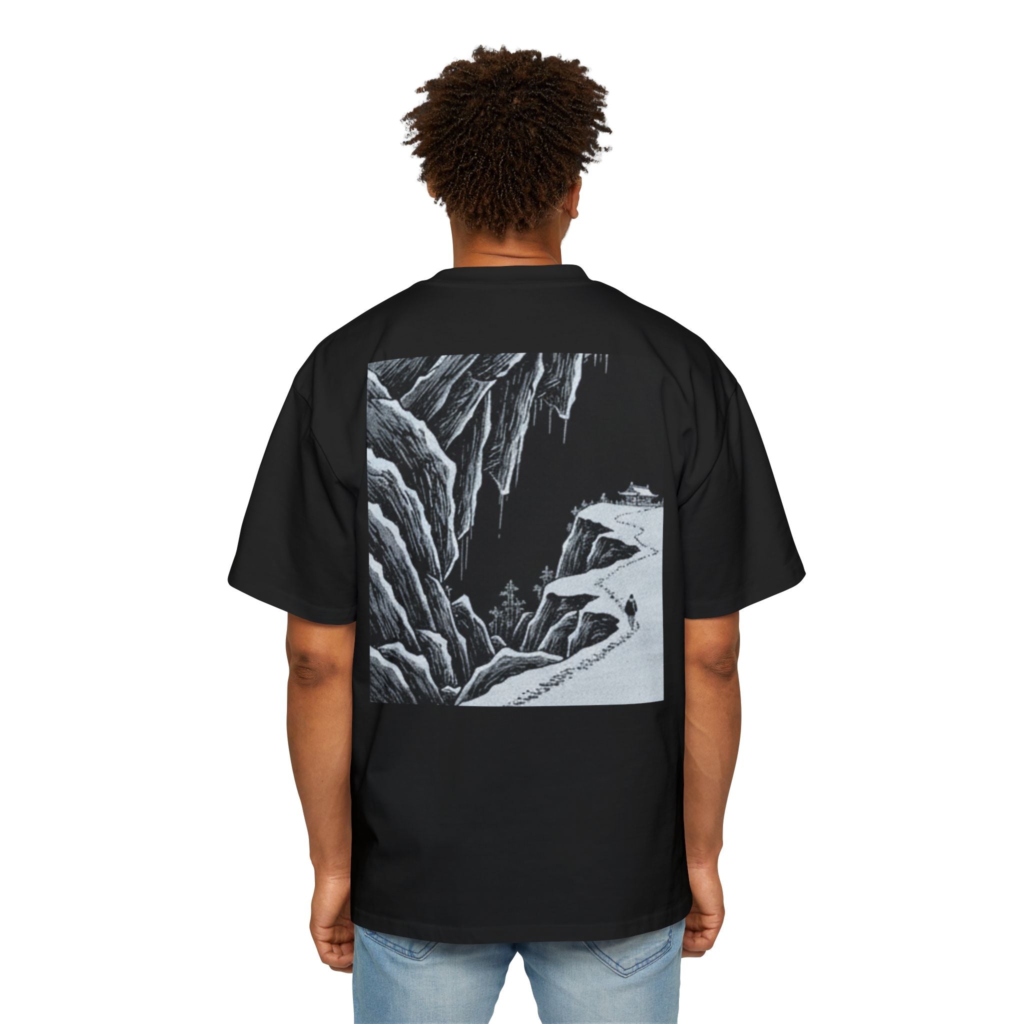 Oversized Tee - Sesshū Tōyō Inspired Brushstroke Design