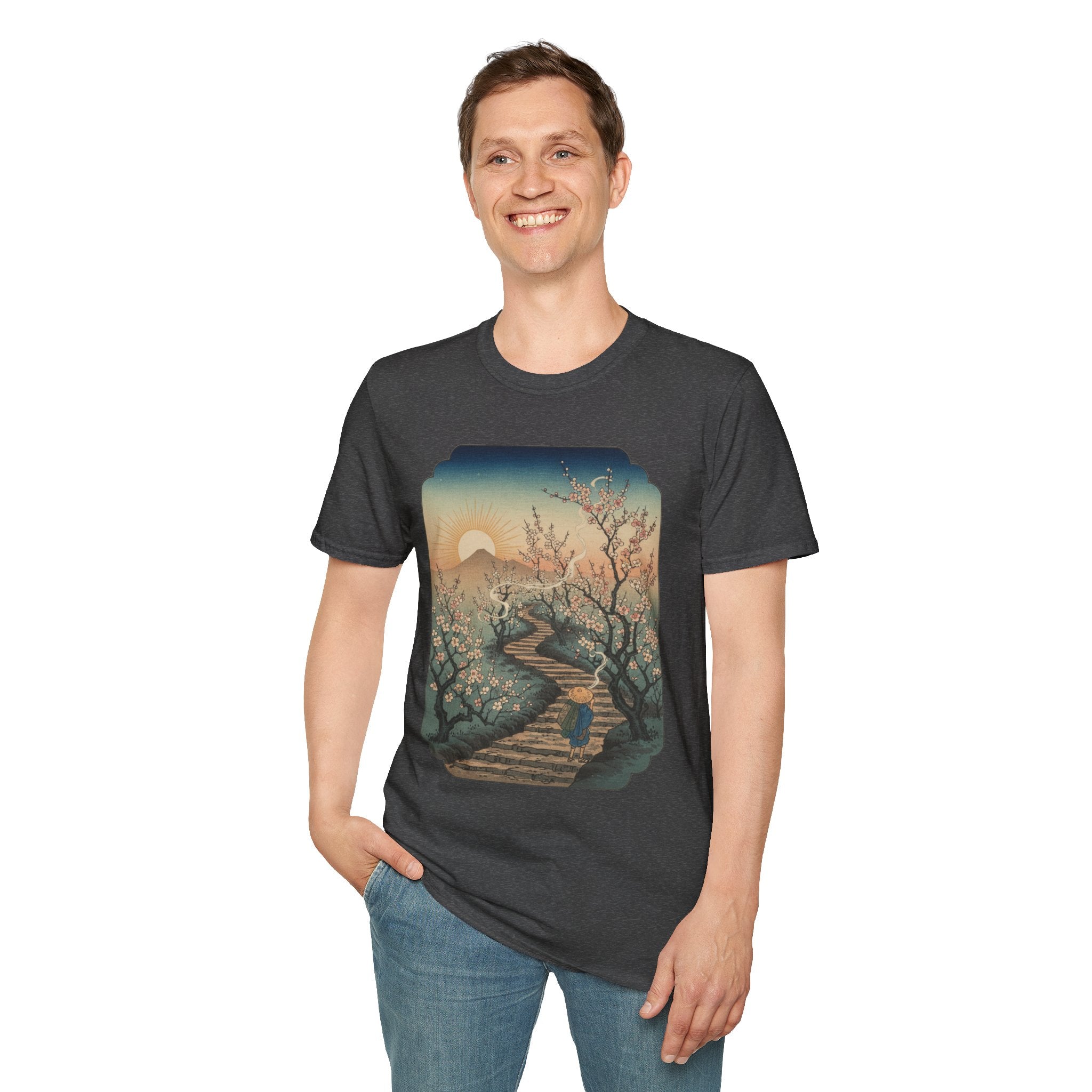 Plum Blossom T-Shirt with Ukiyo-e Design