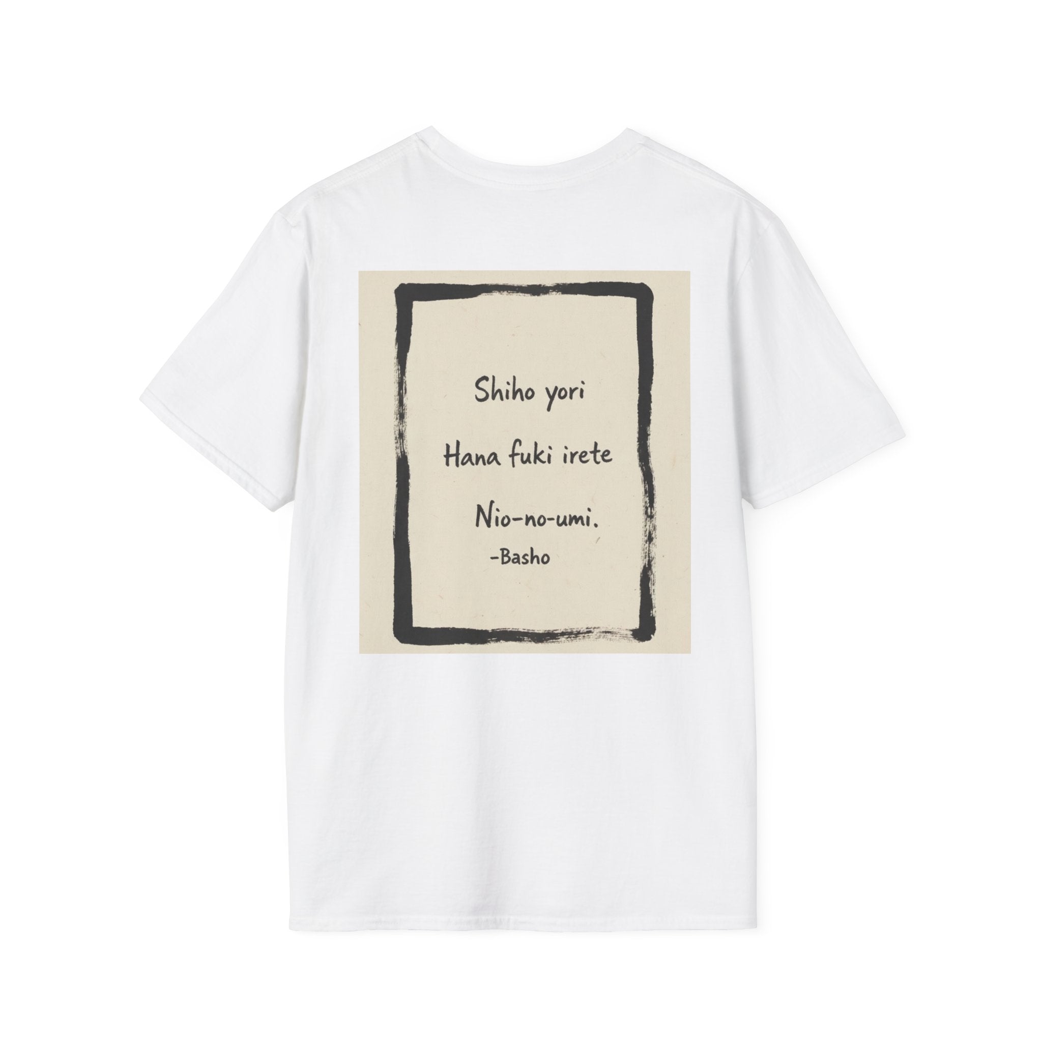 Ukiyo-e Spring Landscape T-Shirt - Basho's Blossom Lake Haiku Tee