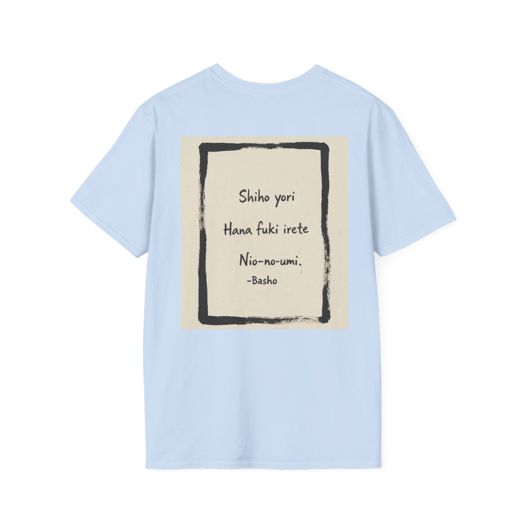 Ukiyo-e Spring Landscape T-Shirt - Basho's Blossom Lake Haiku Tee